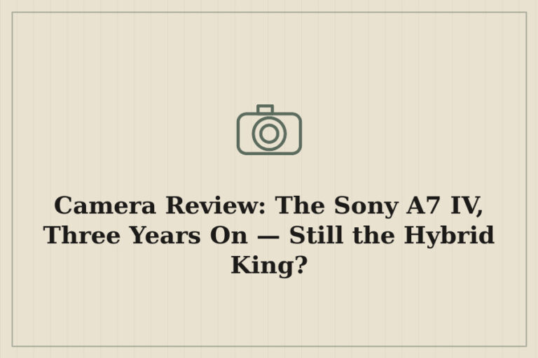 Camera Review: The Sony A7 IV, Three Years On — Still the Hybrid King?