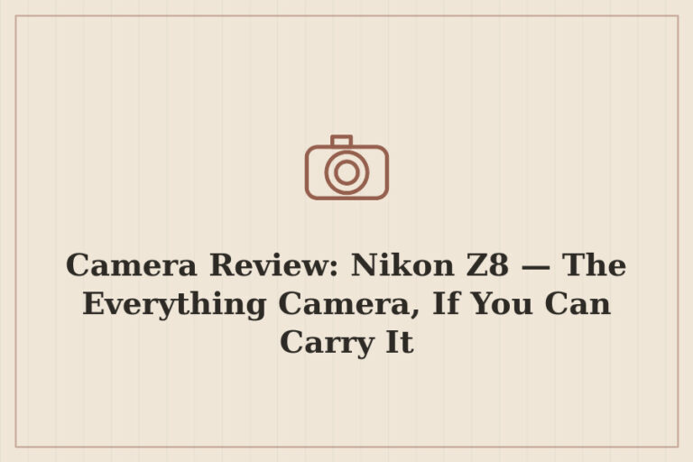Camera Review: Nikon Z8 — The Everything Camera, If You Can Carry It